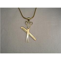 Rare14K Gold Scissors and Comb Barber Set Charm#1692235
