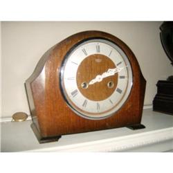 Antique Oak Smiths Enfield Mantel Clock #1692284
