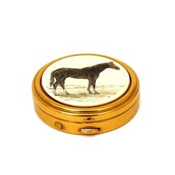 Scrimshaw Sty Resin Metal Pill Perfume Box  #1692348