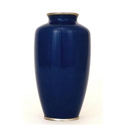 Old Japanese Cobalt Blue Cloisonne Vase #1692356