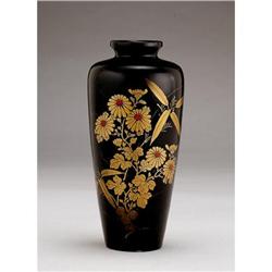 Old Japanese Makie Lacquer Flower Vase #1692421