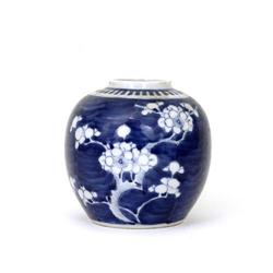 Old Chinese Blue & White Jar Plum Blossom  #1692427