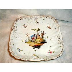 DRESDEN BOWL WITH COURTING SCENE - MARKED #1692444