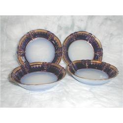 4 SYRACUSE CHINA FLOW BLUE BOWLS - O.P.CO. #1692454