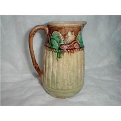 MAJOLICA BAMBOO AND STRAWBERRY PITCHER #1692472