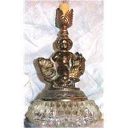 Table Accent Lamp Boy Riding Fish Diamond Base #1692530