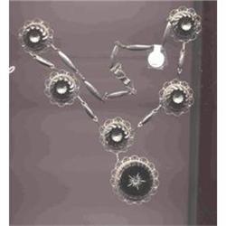 Sterling Necklace Mexican 5 Medallions Vintage #1692531