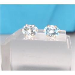 Sky Blue Topaz Sterling Silver Stud Earrings #1692687