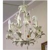 Image 1 : ITALIAN TOLE CHANDELIER WITH  PORCELAIN ROSES #1692746