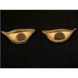 Egyptian Pair of Bronze eyes from a sarcophagus#1693271