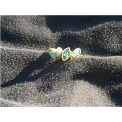 Beautriful 18 K Diamond, Blue Topaz, and Opal #1709134