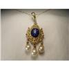 Image 1 : Victorian 18K Gold Enamel Pearl Ruby Pendant #1709228