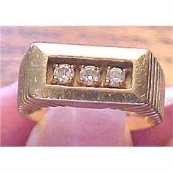 Gent's fluted 14kyg and diamond ring #1709351