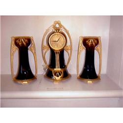 Art Nouveau Porcelain Clock Set  (garnitures) #1722553