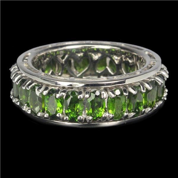 Natural Unheated Oval Chrome Diopside Ring