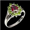 Image 2 : Natural  Rhodolite Garnet  & Chrome Diopside Ring