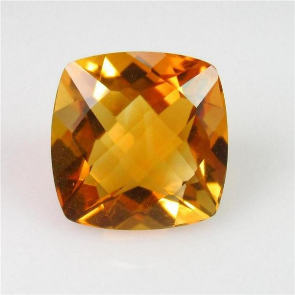 Natural Cushion Checker Citrine 5.30 Cts - Untreated