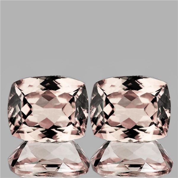 Natural Peach Pink Morganite 10x8 Pair [Flawless-VVS]