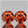 Image 1 : Natural  AAA Vivid Orange Zircon Pair{Flawless-VVS1}