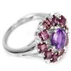 Image 3 : NATURAL AMETHYST, RHODOLITE GARNET Ring