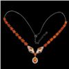 Image 2 : Natural Orange Fire Opal Cobra Necklace