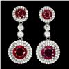 Image 1 : Natural Round Pigeon Blood Red Ruby Earrings