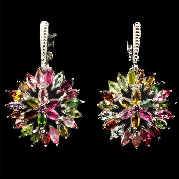 Natural Fancy Colors Marquise Tourmaline Earrings