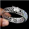 Image 3 : Natural Blue Violet Tanzanite & Emerald Bangle