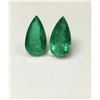 Image 1 : Natural Pear Colombian Emerald Pair - GRS Certfied