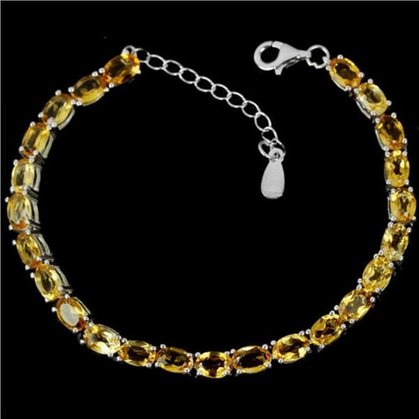 NATURAL AAA ORANGISH YELLOW CITRINE Bracelet