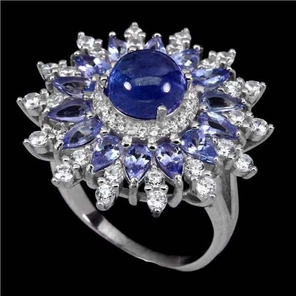 Natural Top Blue Violet Tanzanite 34.61 Ct  Ring