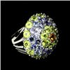 Image 3 : Natural Citrine Peridot Tanzanite Ring