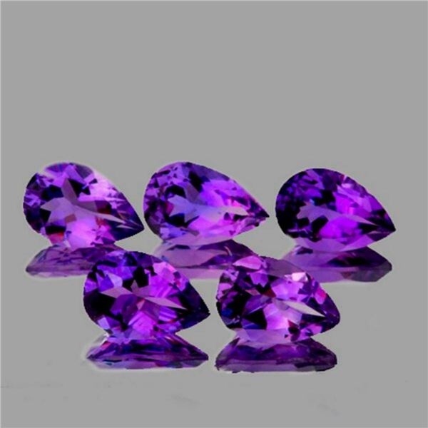 NATURAL INTENSE PURPLE AMETHYST 5 Pcs[FLAWLESS-VVS]