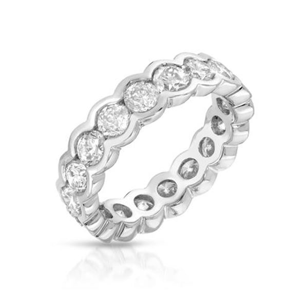 Natural 3.25 CTW Diamond Band Ring 14K White Gold - REF-352Y8N