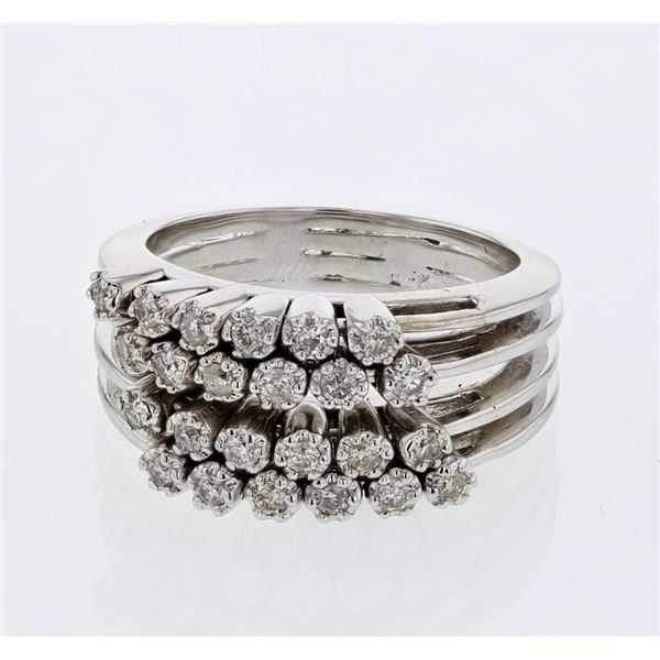Natural 0.47 CTW Diamond Ring 14K White Gold - REF-97R2K