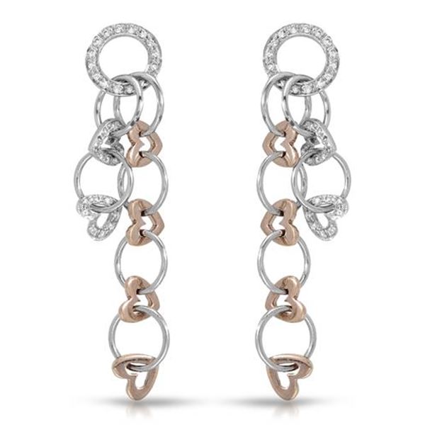 Natural 0.52 CTW Diamond Earrings 14K Two Tone Rose Gold - REF-99R9K