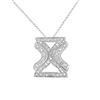 Image 1 : Natural 0.49 CTW Diamond Necklace 14K White Gold - REF-47M7F