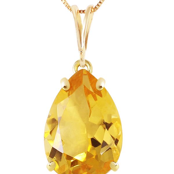 Genuine 5 ctw Citrine Necklace 14KT Yellow Gold - REF-30X3M