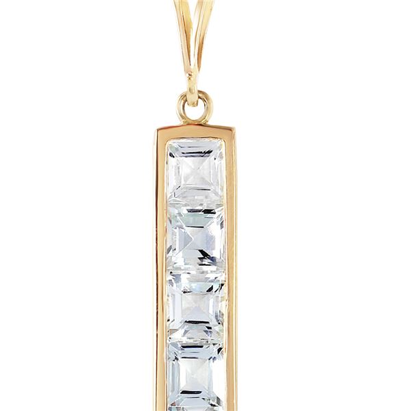 Genuine 2.25 ctw Aquamarine Necklace 14KT Yellow Gold - REF-42X9M