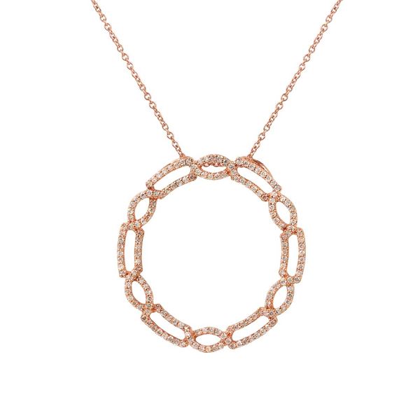 Natural 0.56 CTW Diamond Necklace 14K Rose Gold - REF-95X4T