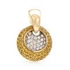 Image 1 : Natural 1.69 CTW Yellow Sapphire & Diamond Necklace 14K Two Tone Yellow Gold - REF-106M2F