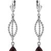 Image 1 : Genuine 3 ctw Garnet Earrings 14KT White Gold - REF-45H5X