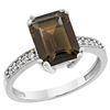 Image 1 : 3.70 CTW Quartz & Diamond Ring 10K White Gold - REF-32K2W