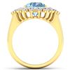 Image 2 : Natural 3.19 CTW Aquamarine & Diamond Ring 14K Yellow Gold - REF-115K6W