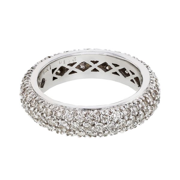 Natural 1.76 CTW Diamond Band Ring 14K White Gold - REF-134Y3N