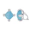 Image 1 : Natural 14.92 CTW Turquoise & Diamond Earrings 14K White Gold - REF-95H4W