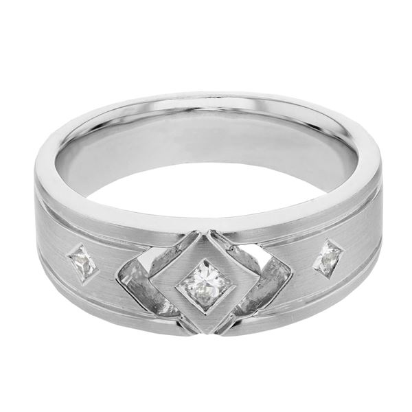 Natural 0.35 CTW Princess Diamond Ring 14K White Gold - REF-83Y7N