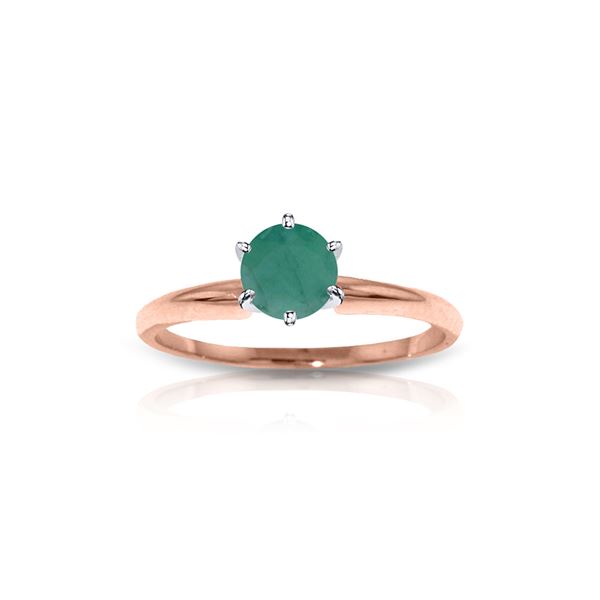 Genuine 0.65 ctw Emerald Ring 14KT Rose Gold - REF-28Y5F