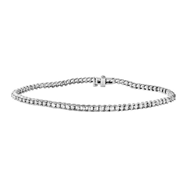 Natural 3 CTW Diamond & Bracelet 18K White Gold - REF-407X7T