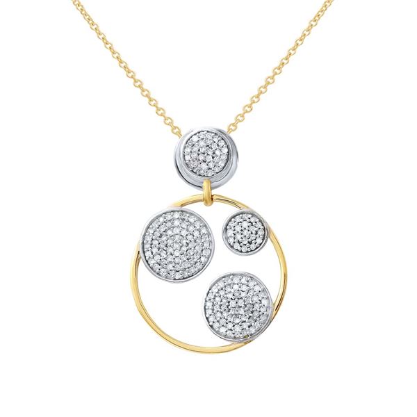 Natural 0.55 CTW Diamond Necklace 14K Two Tone Yellow Gold - REF-53R3K